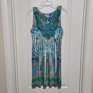 Energe World Wear Embellished Lightweight Midi Dress, Small